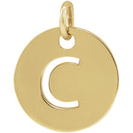 Φόρτωση εικόνας στο εργαλείο προβολής Συλλογής, 14k Yellow Rose White Gold or Sterling Silver Block Letter C Initial Alphabet Pendant Charm Necklace
