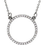 Indlæs billede til gallerivisning 14k Yellow White Rose Gold 1/5 CTW Diamond 17mm Circle Necklace
