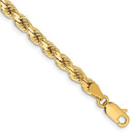 Afbeelding in Gallery-weergave laden, 14K Yellow Gold 4.25mm Diamond Cut Rope Bracelet Anklet Necklace Pendant Chain
