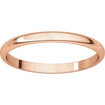 將圖片載入圖庫檢視器 14k Rose Gold 2mm Wedding Ring Band Half Round Light
