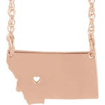 Load image into Gallery viewer, 14k Gold 10k Gold Silver Montana State Heart Personalized City Necklace
