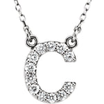 將圖片載入圖庫檢視器 14k Gold 1/6 CTW Diamond Alphabet Initial Letter C Necklace

