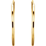 Indlæs billede til gallerivisning 14k Yellow Gold Round Endless Hoop Earrings 10mm 12mm 15mm 20mm 24mm x 1mm
