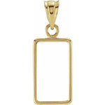 Charger l&#39;image dans la galerie, 14K Yellow Gold Holds 15mm x 8.5mm x 0.65mm Coins or Credit Suisse 1 gram Mounting Holder Pendant
