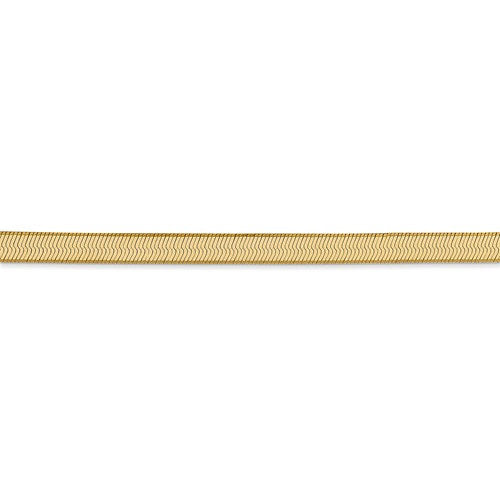 14k Yellow Gold 4mm Silky Herringbone Bracelet Necklace Anklet Choker Pendant Chain
