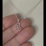 Load and play video in Gallery viewer, 14k Gold or Sterling Silver .03 CTW Diamond Script Letter A Initial Necklace
