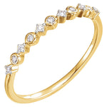 Załaduj obraz do przeglądarki galerii, 14k Yellow Rose White Gold 1/10 CTW Diamond Ring Stackable
