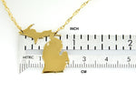 Indlæs billede til gallerivisning 14k Gold 10k Gold Silver Michigan State Heart Personalized City Necklace
