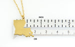 Load image into Gallery viewer, 14k Gold 10k Gold Silver Louisiana LA State Map Diamond Personalized City Necklace
