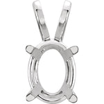 Load image into Gallery viewer, 14k Yellow Rose White Gold Oval 4 Prong Wire Basket Pendant Mounting Mount Stones Gemstones Diamonds
