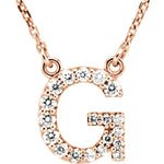 Indlæs billede til gallerivisning 14k Gold 1/6 CTW Diamond Alphabet Initial Letter G Necklace
