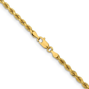 14K Yellow Gold 3.25mm Diamond Cut Rope Bracelet Anklet Choker Necklace Pendant Chain