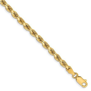 14k Yellow Gold 3.75mm Diamond Cut Rope Bracelet Anklet Choker Necklace Pendant Chain