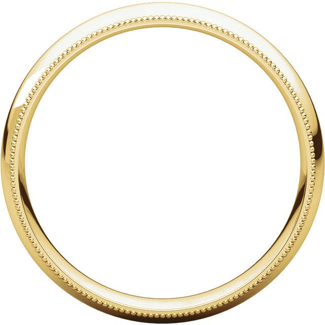 14K Yellow Gold 4mm Milgrain Wedding Ring Band Comfort Fit Standard Weight
