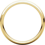이미지를 갤러리 뷰어에 로드 , 14K Yellow Gold 4mm Milgrain Wedding Ring Band Comfort Fit Standard Weight
