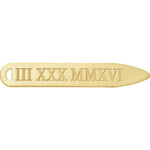 將圖片載入圖庫檢視器 14k 10k Yellow Rose White Gold or Sterling Silver Collar Stays Personalized Engraved Roman Numerals Date
