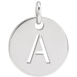 Load image into Gallery viewer, 14k Yellow Rose White Gold or Sterling Silver Block Letter A Initial Alphabet Pendant Charm Necklace
