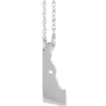 Загрузить изображение в средство просмотра галереи, 14k Gold 10k Gold Silver Delaware State Heart Personalized City Necklace
