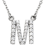 Load image into Gallery viewer, 14k Gold 1/5 CTW Diamond Alphabet Initial Letter M Necklace
