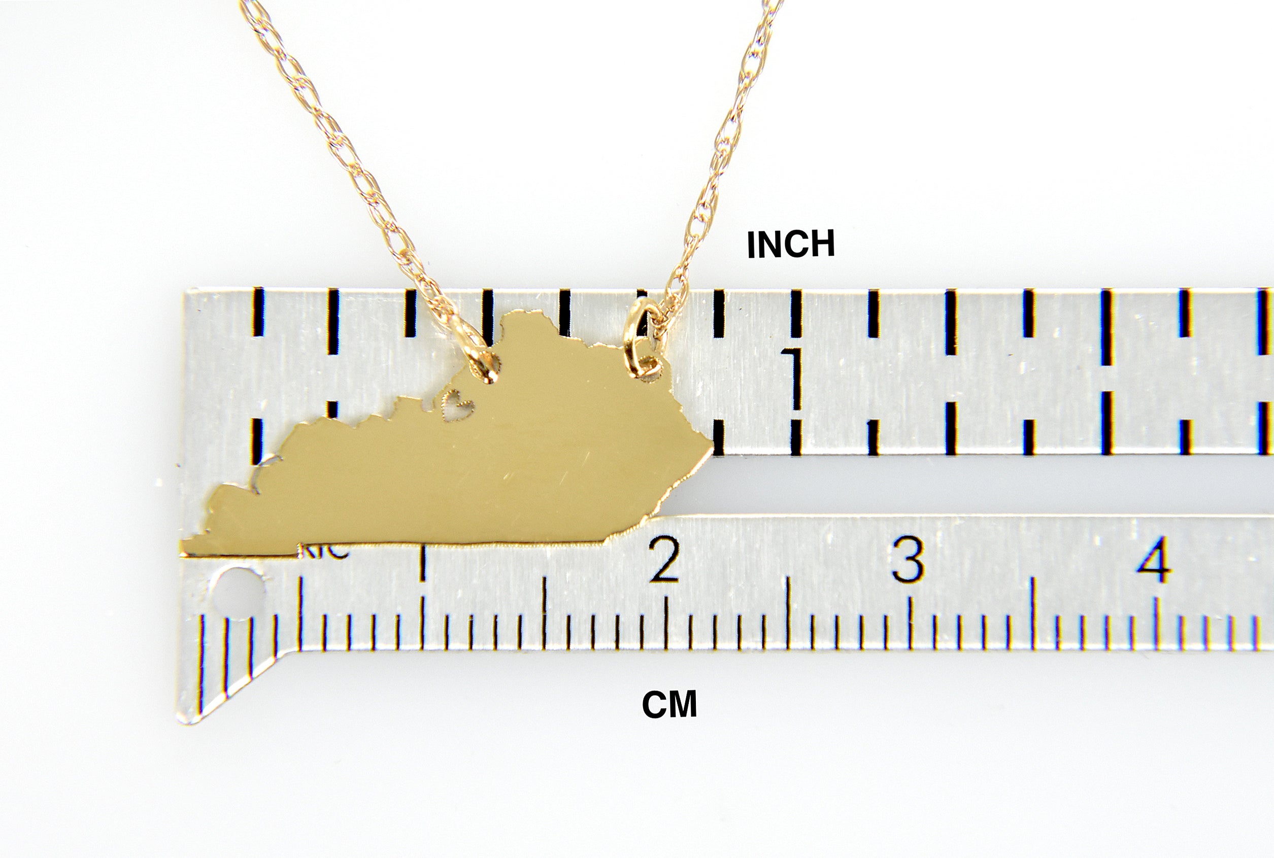 14k Gold 10k Gold Silver Kentucky State Heart Personalized City Necklace