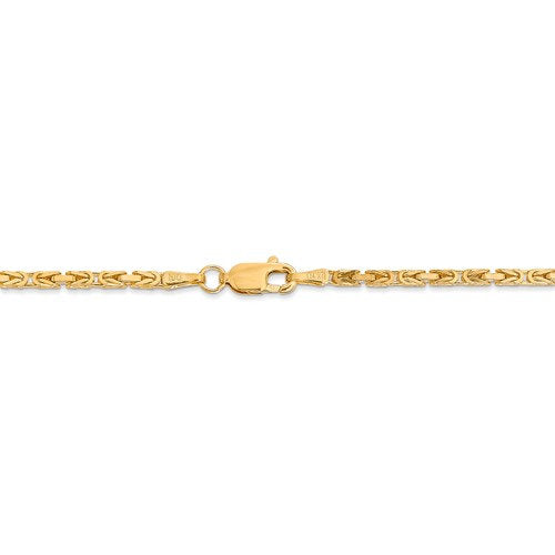 14K Yellow Gold 2mm Byzantine Bracelet Anklet Choker Necklace Pendant Chain