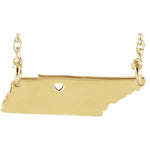 將圖片載入圖庫檢視器 14k Gold 10k Gold Silver Tennessee State Heart Personalized City Necklace
