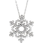 Carregar imagem no visualizador da galeria, 14K White Gold 1/3 CTW Diamond Snowflake Pendant Charm Necklace
