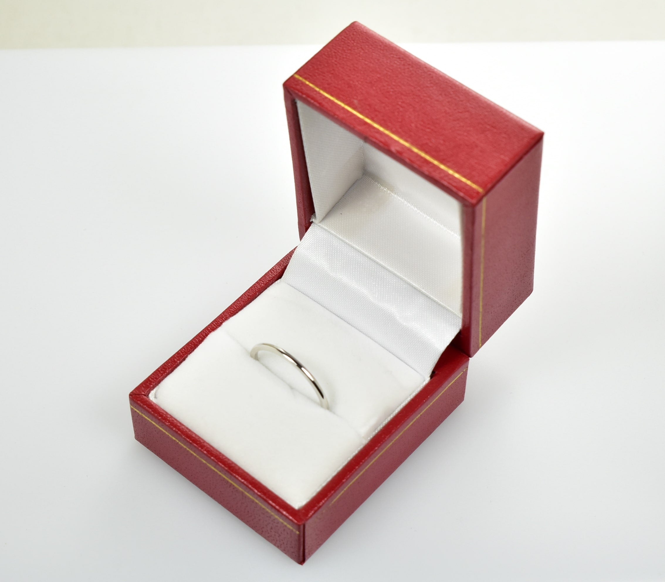 14K White Gold 1mm Skinny Classic Half Round Ring Band Wedding Anniversary Promise Friendship
