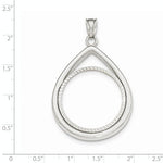 Afbeelding in Gallery-weergave laden, 14K White Gold 1/2 oz American Eagle Teardrop Coin Holder Holds 27mm x 2.2mm Coin Prong Bezel Diamond Cut Pendant Charm
