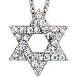 Charger l&#39;image dans la galerie, 14K White Gold 1/8 CTW Diamond Small Star of David Pendant Charm Necklace
