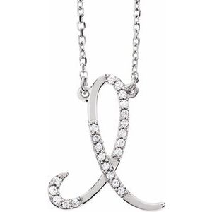 14K Yellow Rose White Gold Diamond Letter I Initial Alphabet Necklace Custom Made To Order