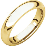이미지를 갤러리 뷰어에 로드 , 14K Yellow Gold 4mm Wedding Ring Band Comfort Fit Half Round Standard Weight
