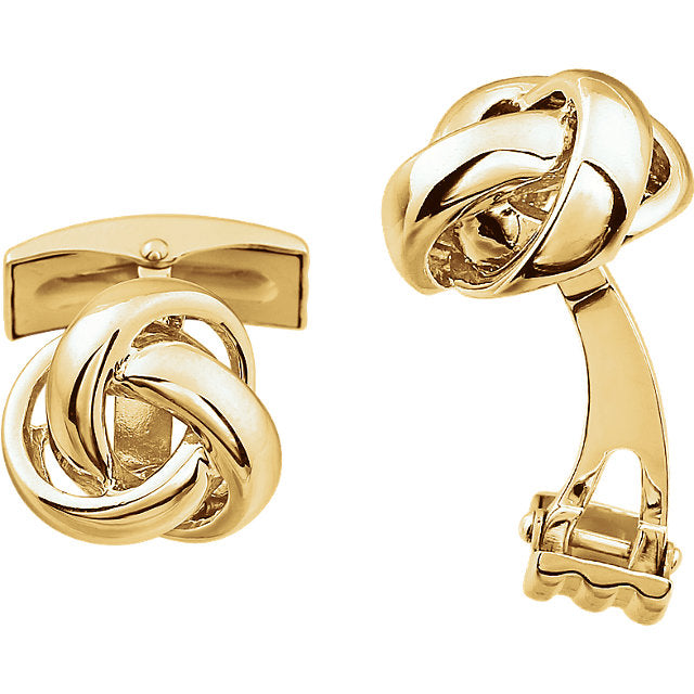 14k Yellow Gold or 14k White Gold 14mm Knot Cufflinks Cuff Links