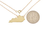 Indlæs billede til gallerivisning 14k Gold 10k Gold Silver Kentucky State Heart Personalized City Necklace
