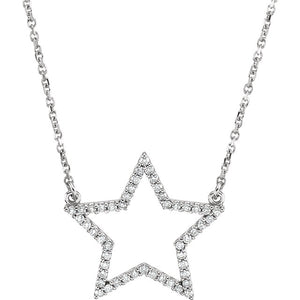 14K Yellow White Rose Gold 1/4 CTW Diamond Star Celestial Necklace
