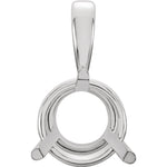 Load image into Gallery viewer, 18K Yellow or 18K White Gold 3 Prong Pendant Mounting or Mount for 3mm 4mm 5mm 6mm 7mm 8mm Stones Gemstones Diamonds
