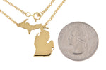 將圖片載入圖庫檢視器 14k Gold 10k Gold Silver Michigan State Heart Personalized City Necklace
