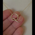Load and play video in Gallery viewer, 14k Gold or Sterling Silver Script Letter Q Initial Alphabet Necklace
