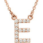 画像をギャラリービューアに読み込む, 14k Gold 1/6 CTW Diamond Alphabet Initial Letter E Necklace
