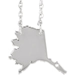 Załaduj obraz do przeglądarki galerii, 14k Gold 10k Gold Silver Alaska State Heart Personalized City Necklace
