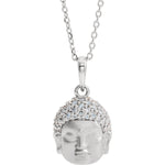 Indlæs billede til gallerivisning Platinum 14k Yellow Rose White Gold Sterling Silver Diamond Buddha Pendant Charm Necklace
