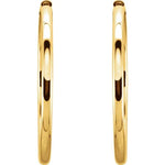 Загрузить изображение в средство просмотра галереи, 14K Solid Yellow Rose White Gold 38.7mm Classic Round Endless Hinged Hoop Earrings Made to Order
