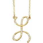 Indlæs billede til gallerivisning 14K Yellow Rose White Gold Diamond Letter L Initial Alphabet Necklace Custom Made To Order
