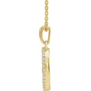 14K Yellow Gold 1/5 CTW Diamond Tree of Life Pendant Charm Necklace