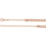 Indlæs billede til gallerivisning 14k Yellow Rose White Gold Multi 3 Strand Bead Necklace Chain Adjustable 16 inches
