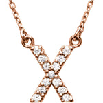 Indlæs billede til gallerivisning 14k Gold 1/8 CTW Diamond Alphabet Initial Letter X Necklace
