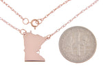 Załaduj obraz do przeglądarki galerii, 14k Gold 10k Gold Silver Minnesota State Heart Personalized City Necklace
