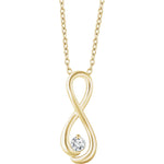 Cargar imagen en el visor de la galería, 14k Yellow Rose White Gold 1/6 CTW Solitaire Diamond Infinity Necklace
