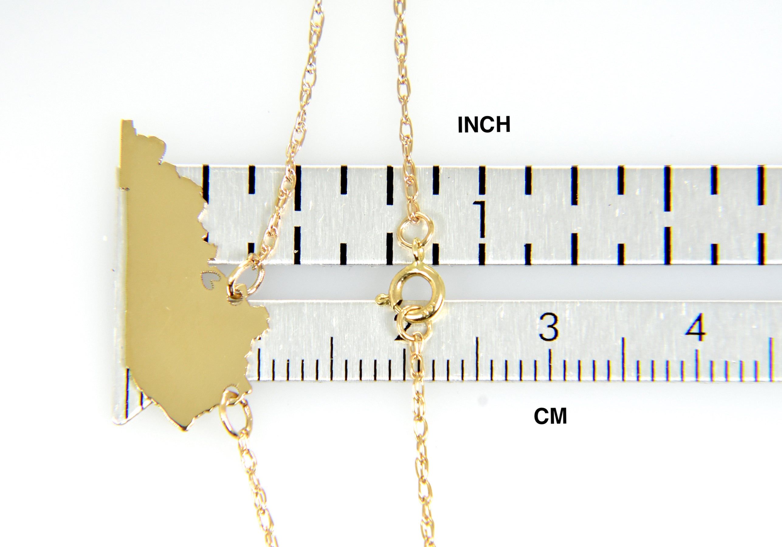 14k Gold 10k Gold Silver Kentucky State Heart Personalized City Necklace