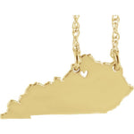 Load image into Gallery viewer, 14k Gold 10k Gold Silver Kentucky State Heart Personalized City Necklace
